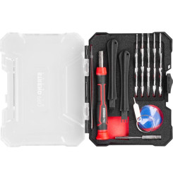 Sada bitov Strend Pro Premium ComfortGrip DL134, 23 dielna, so skrutkovačom, na opravu mobilov