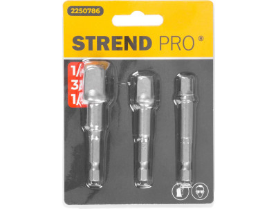 Sada adaptérov Strend Pro, do vŕtačky, 1/4", 3/8", 1/2"