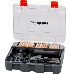Sada Strend Pro Premium, na vŕtanie otvorov pre kolíkové spoje, pre stolárov, 83 ks