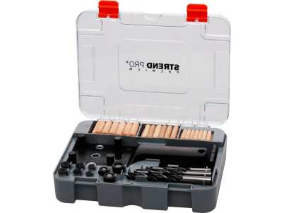 Sada Strend Pro Premium, na vŕtanie otvorov pre kolíkové spoje, pre stolárov, 83 ks