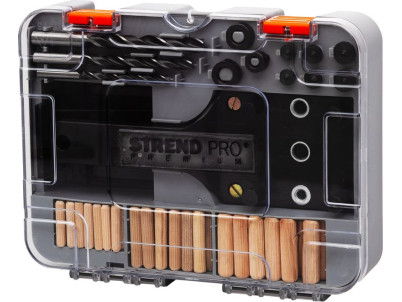 Sada Strend Pro Premium, na vŕtanie otvorov pre kolíkové spoje, pre stolárov, 83 ks