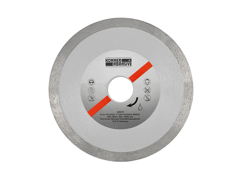 Kotúč diamantový KONNER KonaFlex 71 230x2,4x22 mm, WetCut, mokré rezanie, plný