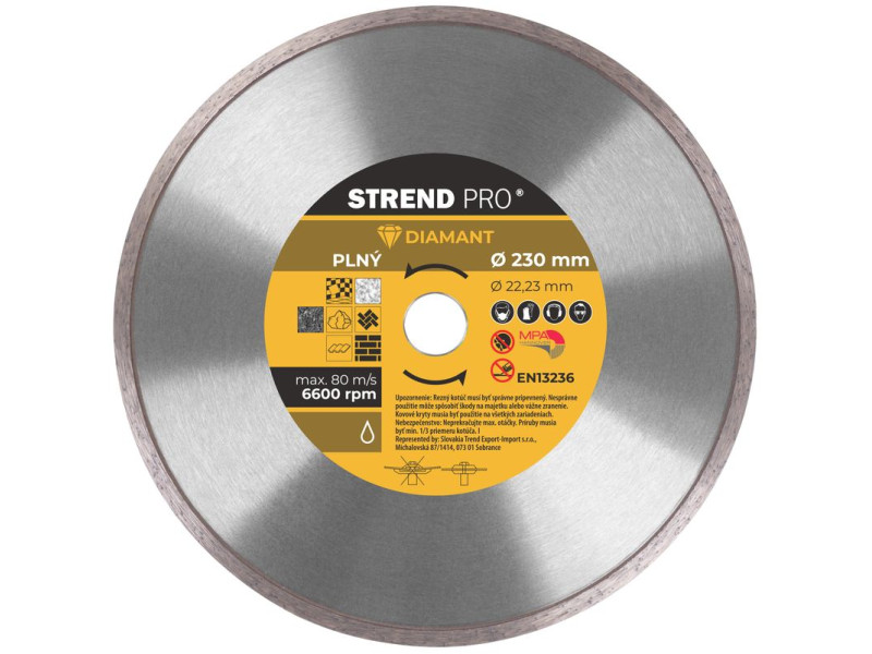 Kotúč Strend Pro 521B, 230 mm, diamantový, plný