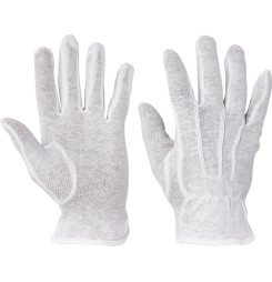 Rukavice BUSTARD 10/XL, textilné, PVC terčíky