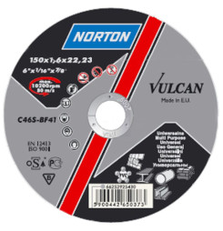 Kotúč NORTON Vulcan A 115x1,6x22 A46S-BF41, rezný na kov a nerez