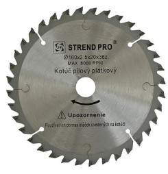 Kotúč Strend Pro SuperSaw NWC 160x2,5x20 36T, na drevo, pílový, SK plátky