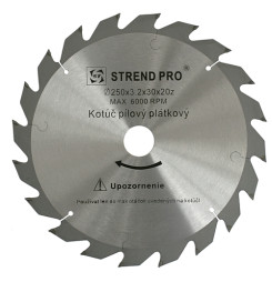 Kotúč Strend Pro SuperSaw NW 250x3,2x30 20T, na drevo, pílový, SK plátky