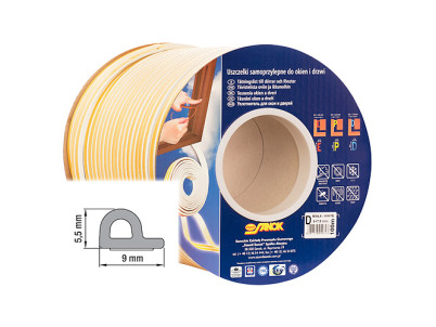 Tesnenie Stomil SD-39CX/4-0, profil P, 9x5.5 mm, L-100 m, na okná a dvere, biele