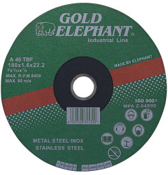 Kotúč Gold Elephant 41AA 125x1,6x22,2 mm, rezný na kov a nerez A46TBF