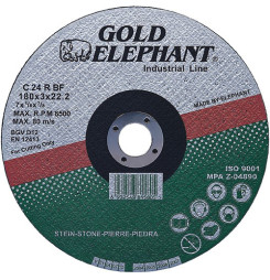 Kotúč Gold Elephant 42C T42 115x2,5x22,2 mm, rezný na kameň