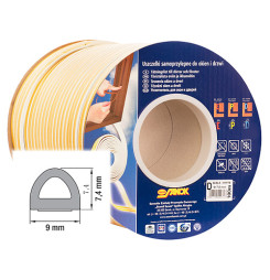 Tesnenie Stomil SD-1CX/6-0, profil D, 9x7.4 mm, L-6 m, na okná a dvere, biele