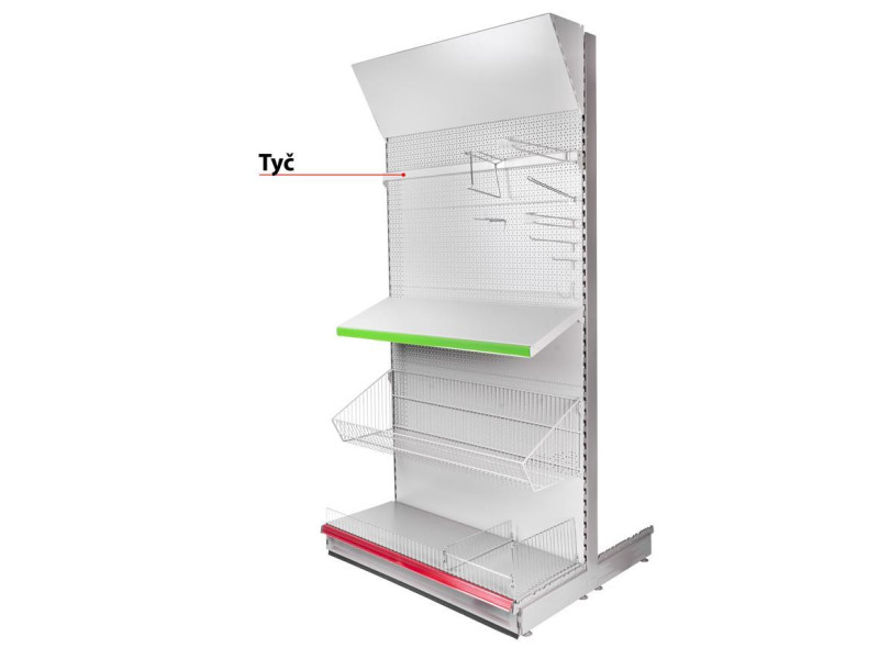 Tyč Racks H20 1250x20x40x1.5 mm, na ťažké náradie *L*