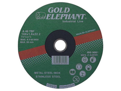 Kotúč Gold Elephant 41AA 125x1,0x22,2 mm, rezný na kov a nerez A46TBF