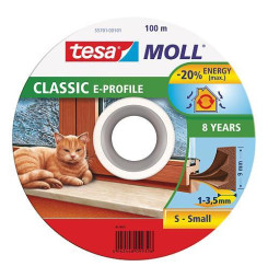 Tesnenie tesamoll® profil E, 9 mm, hnedé, L-100 m, na okná a dvere, hnedé