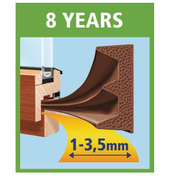 Tesnenie tesamoll® profil E, 9 mm, hnedé, L-100 m, na okná a dvere, hnedé