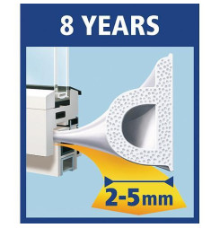Tesnenie tesamoll® profil P, 9 mm, biele, L-100 m, na okná a dvere,