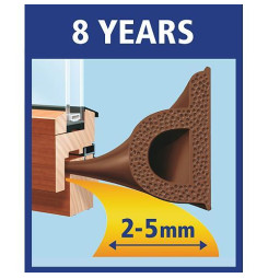 Tesnenie tesamoll® profil P, 9 mm, hnedé, L-100 m, na okná a dvere, hnedé