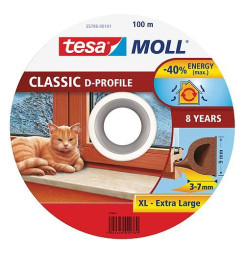 Tesnenie tesamoll® profil D, 9 mm, hnedé, L-100 m, na okná a dvere, hnedé