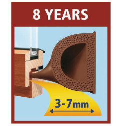 Tesnenie tesamoll® profil D, 9 mm, hnedé, L-100 m, na okná a dvere, hnedé