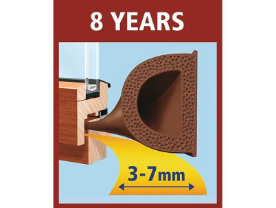 Tesnenie tesamoll® profil D, 9 mm, hnedé, L-100 m, na okná a dvere, hnedé