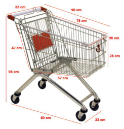 Vozík Racks DC70B nákupný, na kolieskach