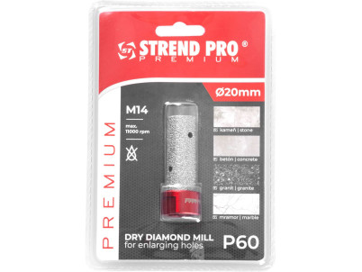 Fréza Strend Pro Premium DM618, M14, 20 mm, G60, diamant, na zväčšovanie dier k vyrezávacím korunkám, professional