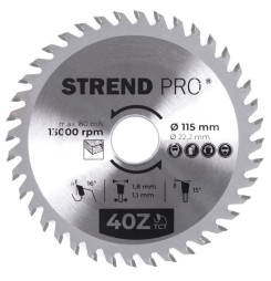Kotúč Strend Pro TCT 115x1.8x22.2 mm 40Z, na drevo, pílový, SK plátky