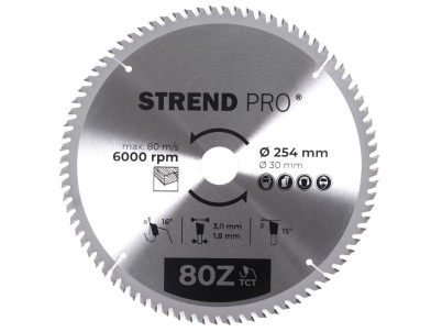 Kotúč Strend Pro TCT 254x3.0x30/20 mm 80Z, na drevo, pílový, SK plátky