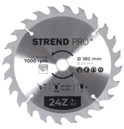 Kotúč Strend Pro TCT 180x2.2x20/16 mm 24T, na drevo, pílový, SK plátky