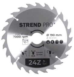 Kotúč Strend Pro TCT 190x2.4x30/20 mm 24T, na drevo, pílový, SK plátky