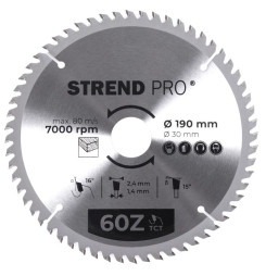 Kotúč Strend Pro TCT 190x2.4x30/20 mm 60T, na drevo, pílový, SK plátky