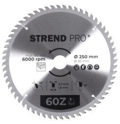 Kotúč Strend Pro TCT 250x3.0x30/20 mm 60T, na drevo, pílový, SK plátky