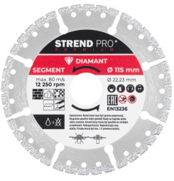 Kotúč Strend Pro Premium, Vacuum brazed, 115 mm, diamantový, rezný, multi