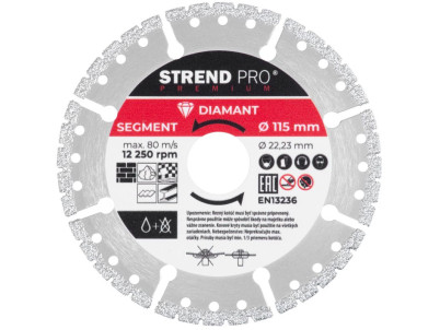 Kotúč Strend Pro Premium, Vacuum brazed, 115 mm, diamantový, rezný, multi
