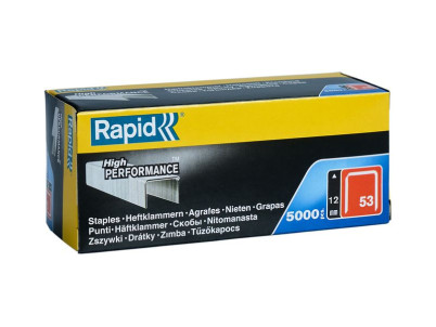 Spony RAPID 53, 12 mm, sponky do sponkovačky, bal. 5000 ks