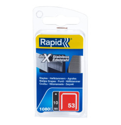 Spony RAPID 53, 10 mm, nerezové sponky do sponkovačky, bal. 1080 ks