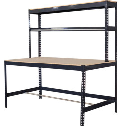 Stôl Racks PWB60, pracovný, do dielne, s policou, 183x183x90 cm, max 350 kg