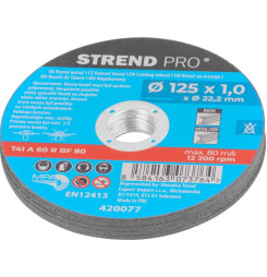 Kotúč Strend Pro 125x1,0x22,2 mm, rezný na kov, dóza, 10 ks