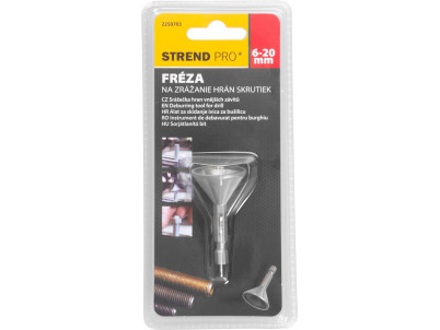 Fréza Strend Pro, 6-20 mm, 1/4",  25,5x50,4 mm, fazetová, na zrážanie hrán skrutiek, odhrotovač