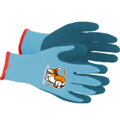 Rukavice Strend Pro, detské, chlapčenské, so psíkom, modré, záhradné, s blistrom, veľ. 6