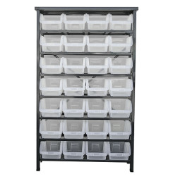 Stojan s plastovými boxami HL3205, 28 zásobníkov, 94x30x150 cm