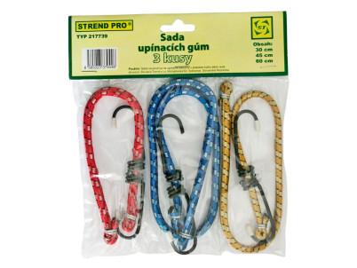 Guma upínacia Strend Pro LB349, 8 mm, 1x 30-45-60 cm, s oceľovými háčikmi