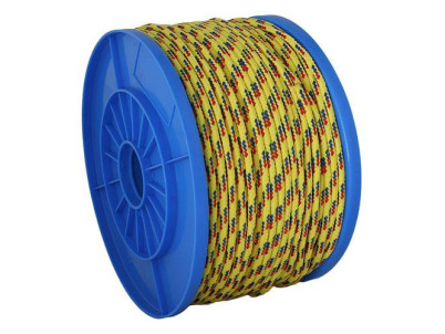 Lano Strend Pro MDB200Y, 5 mm, žlto-modro-červené, PP, nos. 119 kg, L-130 m