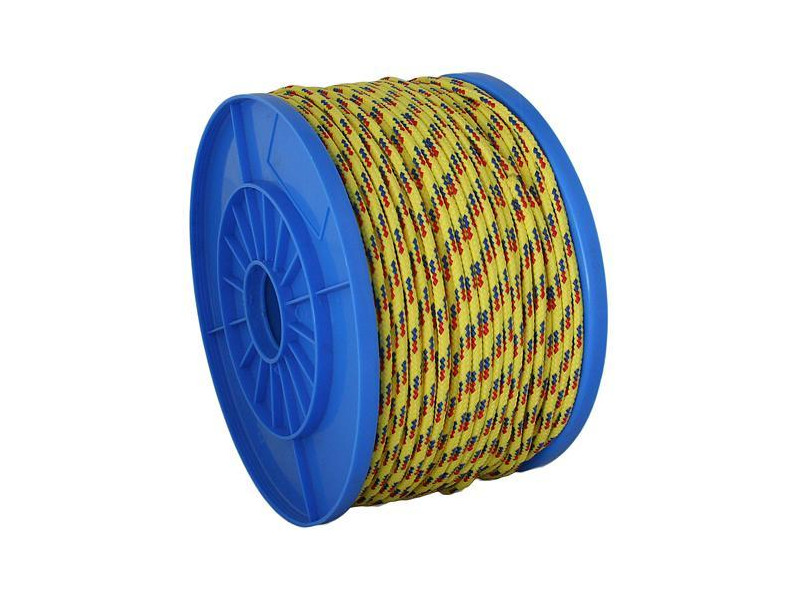 Lano Strend Pro MDB200Y, 5 mm, žlto-modro-červené, PP, nos. 119 kg, L-130 m
