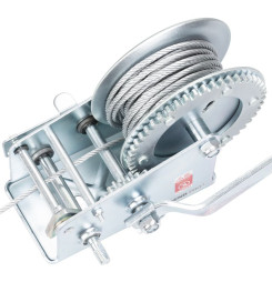 Naviják Strend Pro HW-100-1350, račňový, ručný, oceľové lano L-10 m/5 mm, max. 1350 kg