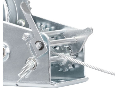 Naviják Strend Pro HW-100-1350, račňový, ručný, oceľové lano L-10 m/5 mm, max. 1350 kg