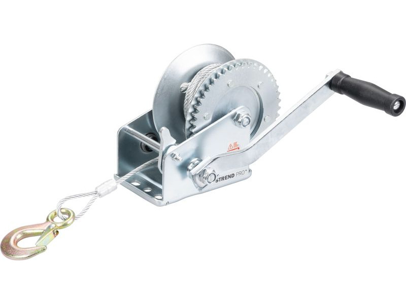 Naviják Strend Pro HW-100-800, račňový, ručný, oceľové lano L-10 m/4.8 mm, max. 800 kg
