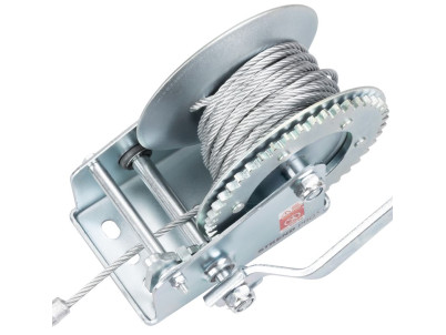 Naviják Strend Pro HW-100-800, račňový, ručný, oceľové lano L-10 m/4.8 mm, max. 800 kg