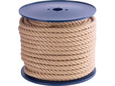 Lano Strend Pro Premium, jutové, prírodné, 16 mm, stáčané, L-50 m