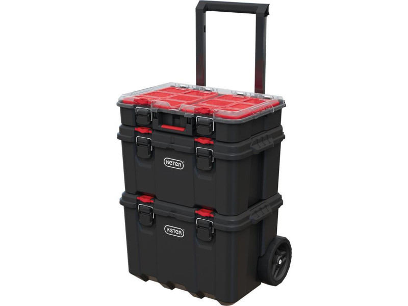 Sada boxov Keter® 250927 Stack´n´roll mobilný systém, 525x411x694 mm, na náradie